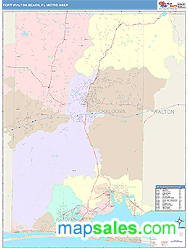 Fort Walton Beach Metro Area Wall Map