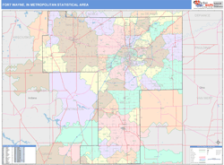 Fort Wayne Metro Area Wall Map