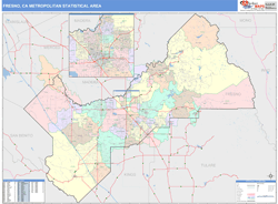 Fresno Metro Area Wall Map