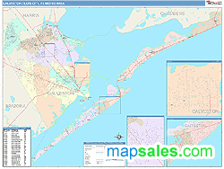 Galveston-Texas City Metro Area Wall Map