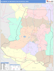 Goldsboro Metro Area Wall Map