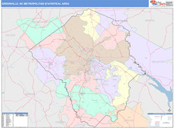 Greenville Metro Area Wall Map