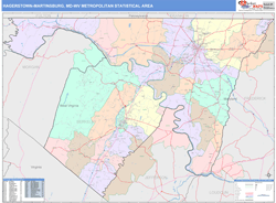 Hagerstown-Martinsburg Metro Area Wall Map