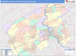 Harrisburg-Carlisle Metro Area Wall Map