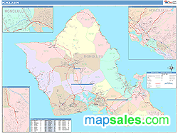 Honolulu Metro Area Wall Map