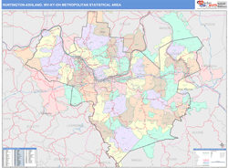 Huntington-Ashland Metro Area Wall Map