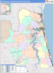 Jacksonville Metro Area Wall Map