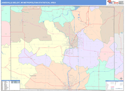 Janesville-Beloit Metro Area Wall Map