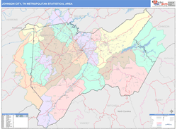 Johnson City Metro Area Wall Map