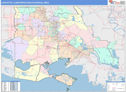 Lafayette Metro Area Wall Map