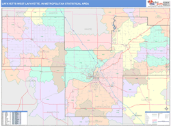 Lafayette-West Lafayette Metro Area Wall Map