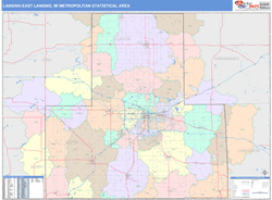 Lansing-East Lansing Metro Area Wall Map