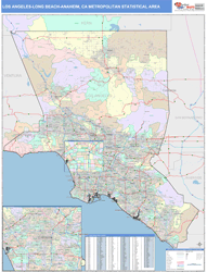 Los Angeles-Long Beach-Anaheim Metro Area Wall Map