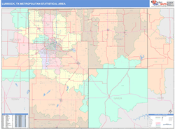 Lubbock Metro Area Wall Map