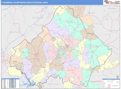 Lynchburg Metro Area Wall Map