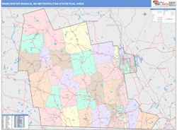 Manchester-Nashua Metro Area Wall Map