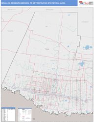 McAllen-Edinburg-Mission Metro Area Wall Map