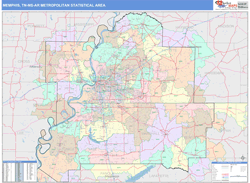 Memphis Metro Area Wall Map