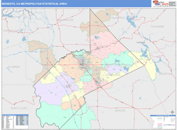 Modesto Metro Area Wall Map