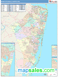 Monmouth-Ocean Metro Area Wall Map