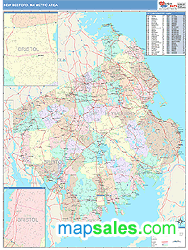 New Bedford Metro Area Wall Map