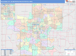 Oklahoma City Metro Area Wall Map