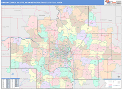 Omaha-Council Bluffs Metro Area Wall Map