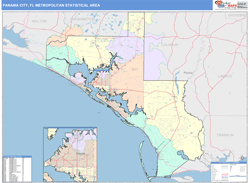 Panama City Metro Area Wall Map