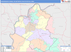 Parkersburg-Vienna Metro Area Wall Map