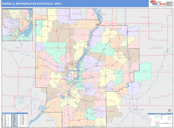 Peoria Metro Area Wall Map