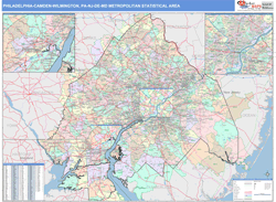 Philadelphia-Camden-Wilmington Metro Area Wall Map