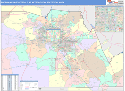 Phoenix-Mesa-Scottsdale Metro Area Wall Map