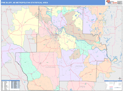 Pine Bluff Metro Area Wall Map