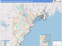 Portland-South Portland Metro Area Wall Map