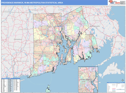 Providence-Warwick Metro Area Wall Map