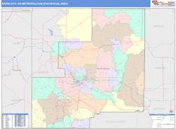 Rapid City Metro Area Wall Map