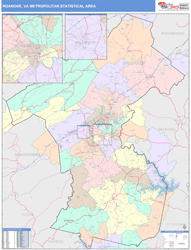 Roanoke Metro Area Wall Map