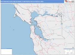 San Francisco-Oakland-Hayward Metro Area Wall Map