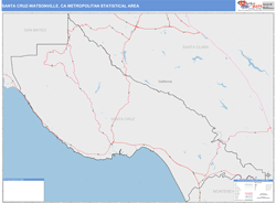 Santa Cruz-Watsonville Metro Area Wall Map