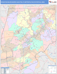 Scranton-Wilkes-Barre-Hazleton Metro Area Wall Map