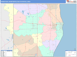 Sheboygan Metro Area Wall Map