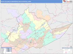 State College Metro Area Wall Map