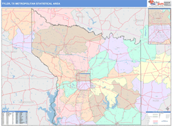 Tyler Metro Area Wall Map