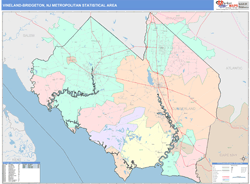 Vineland-Bridgeton Metro Area Wall Map