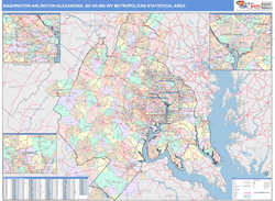 Washington-Arlington-Alexandria Metro Area Wall Map