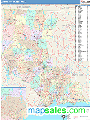 Waterbury Metro Area Wall Map