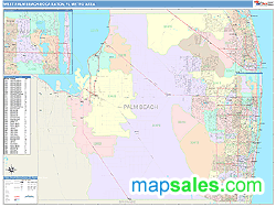 West Palm Beach-Boca Raton Metro Area Wall Map