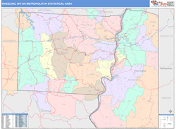 Wheeling Metro Area Wall Map