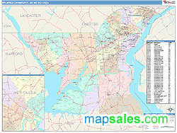 Wilmington-Newark Metro Area Wall Map