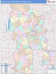 Worcester Metro Area Wall Map